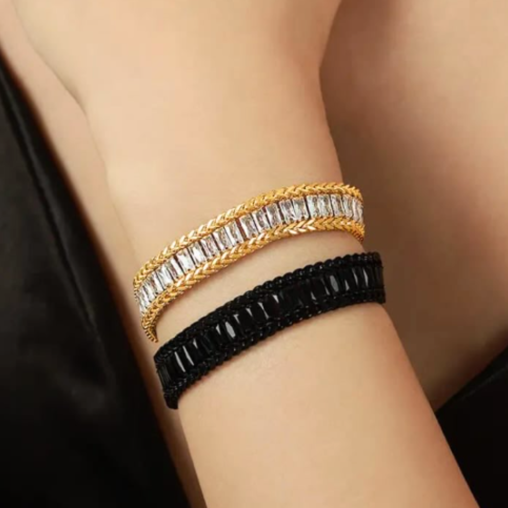 Dual Chain Crystal Bracelet