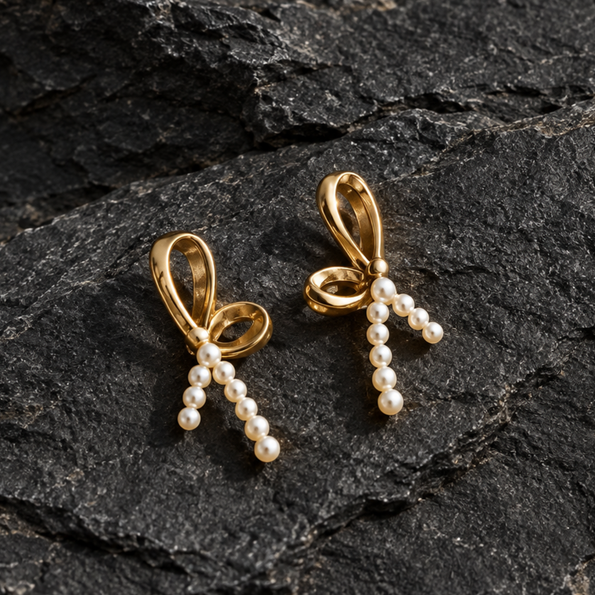 Pearl Ribbon Earrings