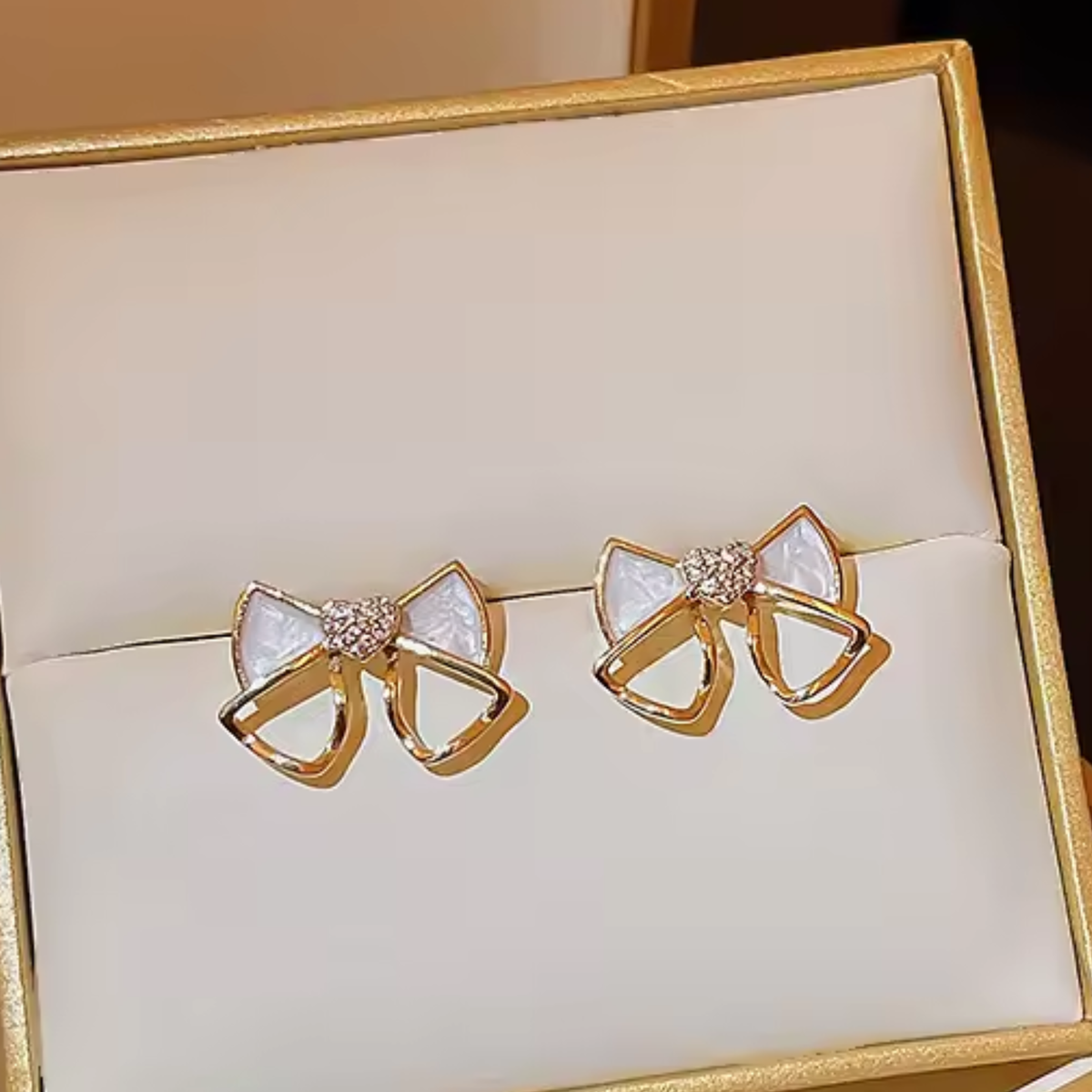 Opal Bow Studs