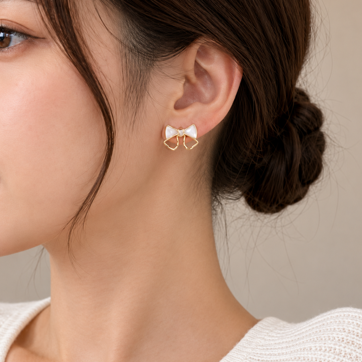 Opal Bow Studs