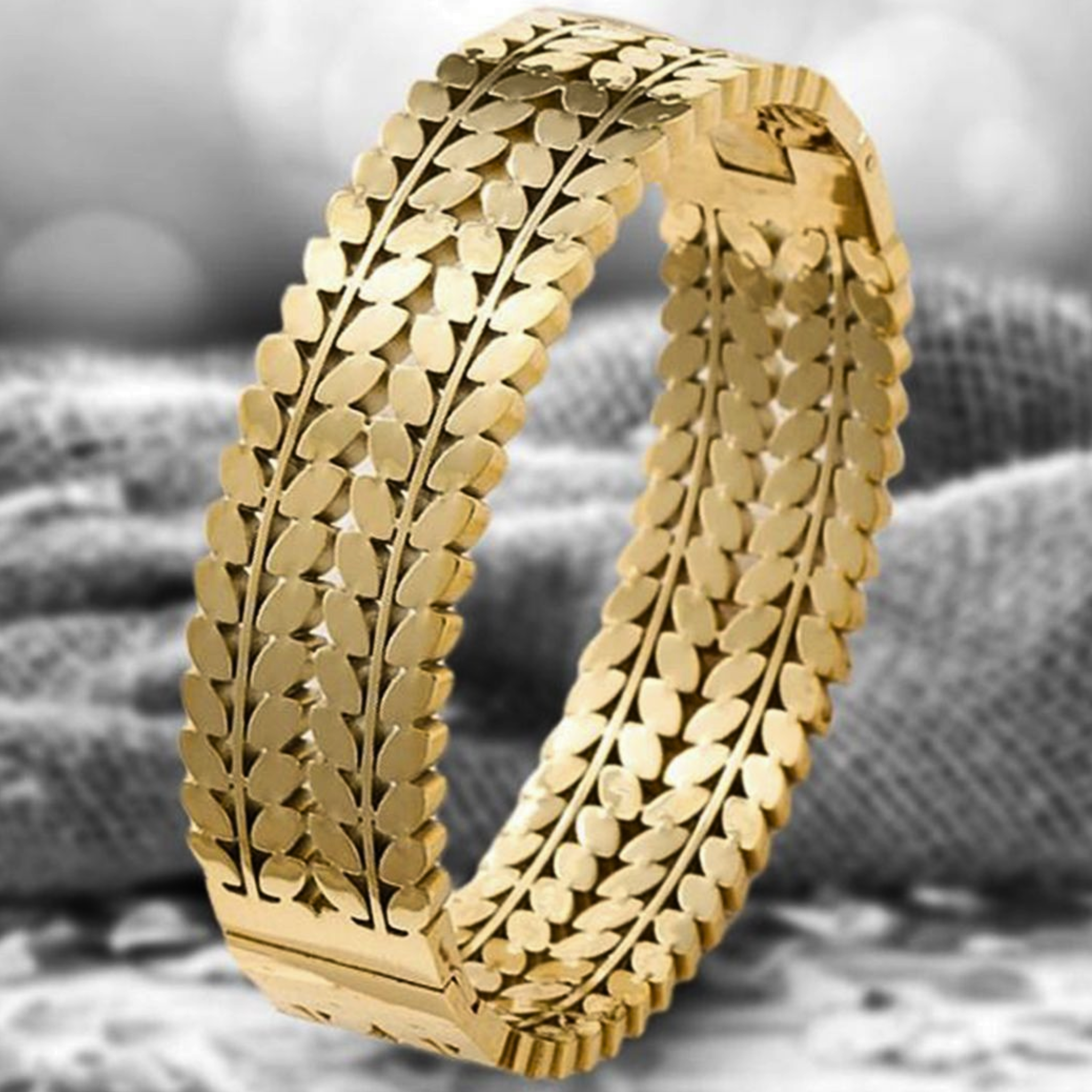 Gold color cuff bangle 