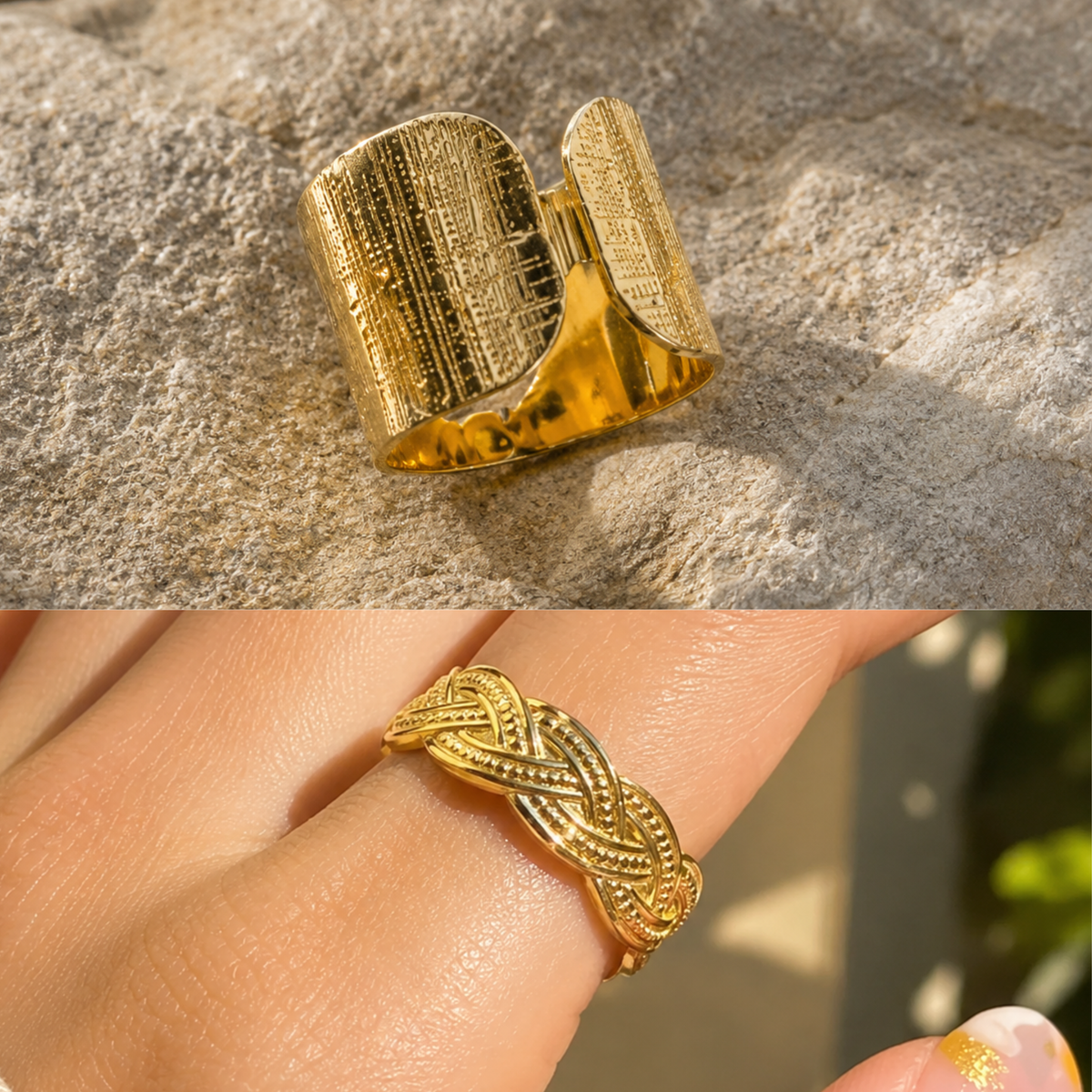A collage of two minimalistic rings